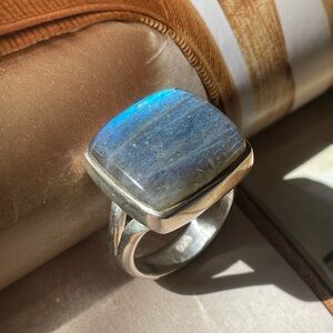 Labradorite Ring in 925 Sterling silver Heirloom ring adjustable size ring